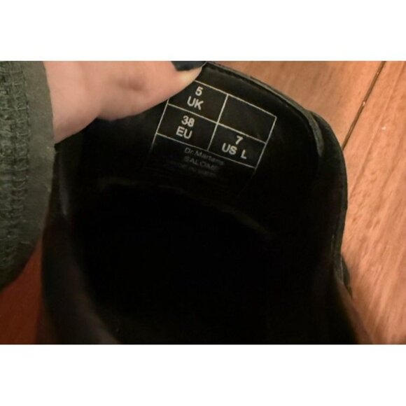 Dr. Doc Martens Salome Womens Size 7L Black Smooth Leather Platform Heels Shoes - Picture 9 of 13